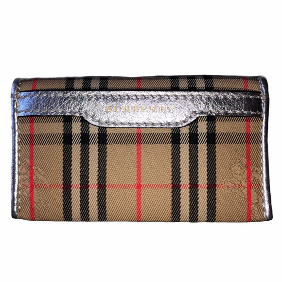 BURBERRY SILVER SMALL CHECK ENVELOPE CARD WAL - Picture 4 of 9
